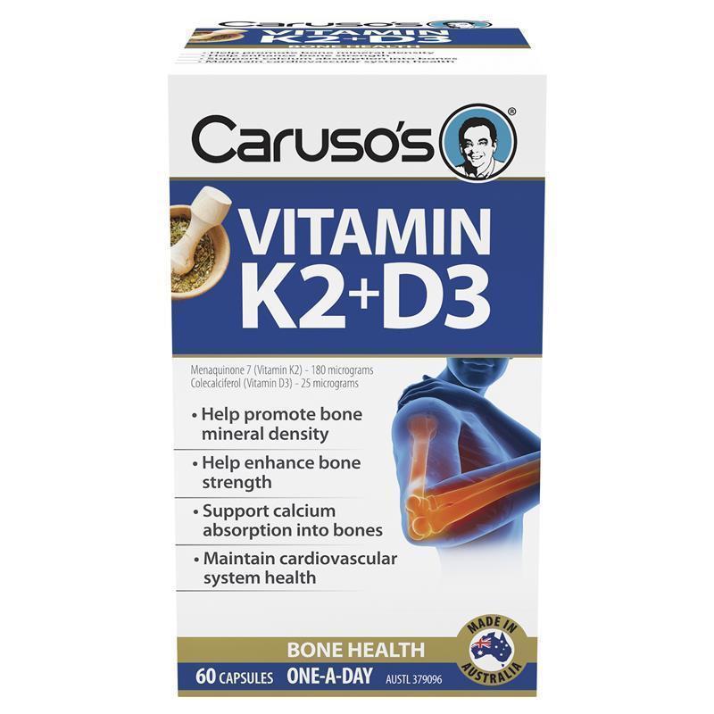 🎐黃小姐的異想世界🎐1028-Carusos Natural Health 維生素 K2 + D3 60 顆膠囊