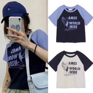 在台 2-4天出貨 韓國代購 AMES 天使插肩短袖 24SS 新款 女款 短袖 上衣