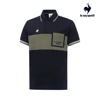 【LE COQ SPORTIF 法國公雞】休閒潮流短袖POLO衫-男款-黑色-LWT21242