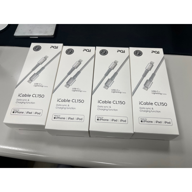 PQI  iCable USB-C to Lightning尼龍編織線 150cm- 銀色傳輸線 蘋果快充 充電線