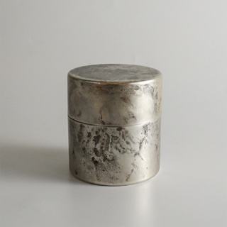 日本茶具 折燕 ORI-EN 古董銀 不鏽鋼茶筒-中 180ml 茶葉收納 日本製 原裝進口 福介商店