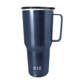 IKUK艾可 陶瓷手把保溫杯 900ml /水瓶 環保杯 吸管杯 冰壩杯 拿鐵 保溫瓶 大象杯 珍奶 隨行杯 咖啡杯