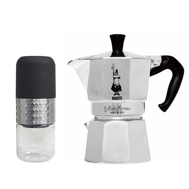 BIALETTI 經典摩卡壺+IKUK 無線 電動磨豆機(乙台)