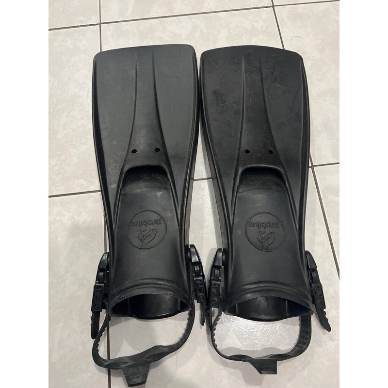 《二手》台灣潛水-PROBLUE  專業型 橡膠潛水蛙鞋XL(快卸扣)  F-740