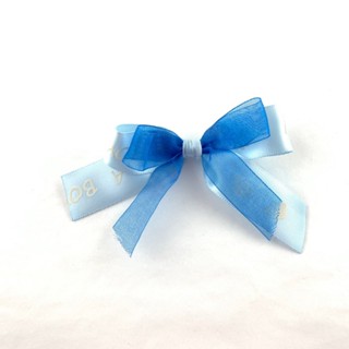 【Crystal Rose緞帶】水藍寶寶/四耳蝴蝶結結飾/可自行黏貼包裝禮物