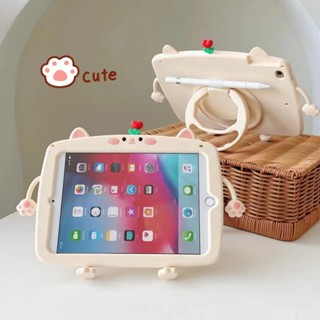 貓咪 矽膠平板保護套 帶旋轉支架 帶筆槽 適用三星A7lite A8 A9 A9+ T220 X200 X110保護殼