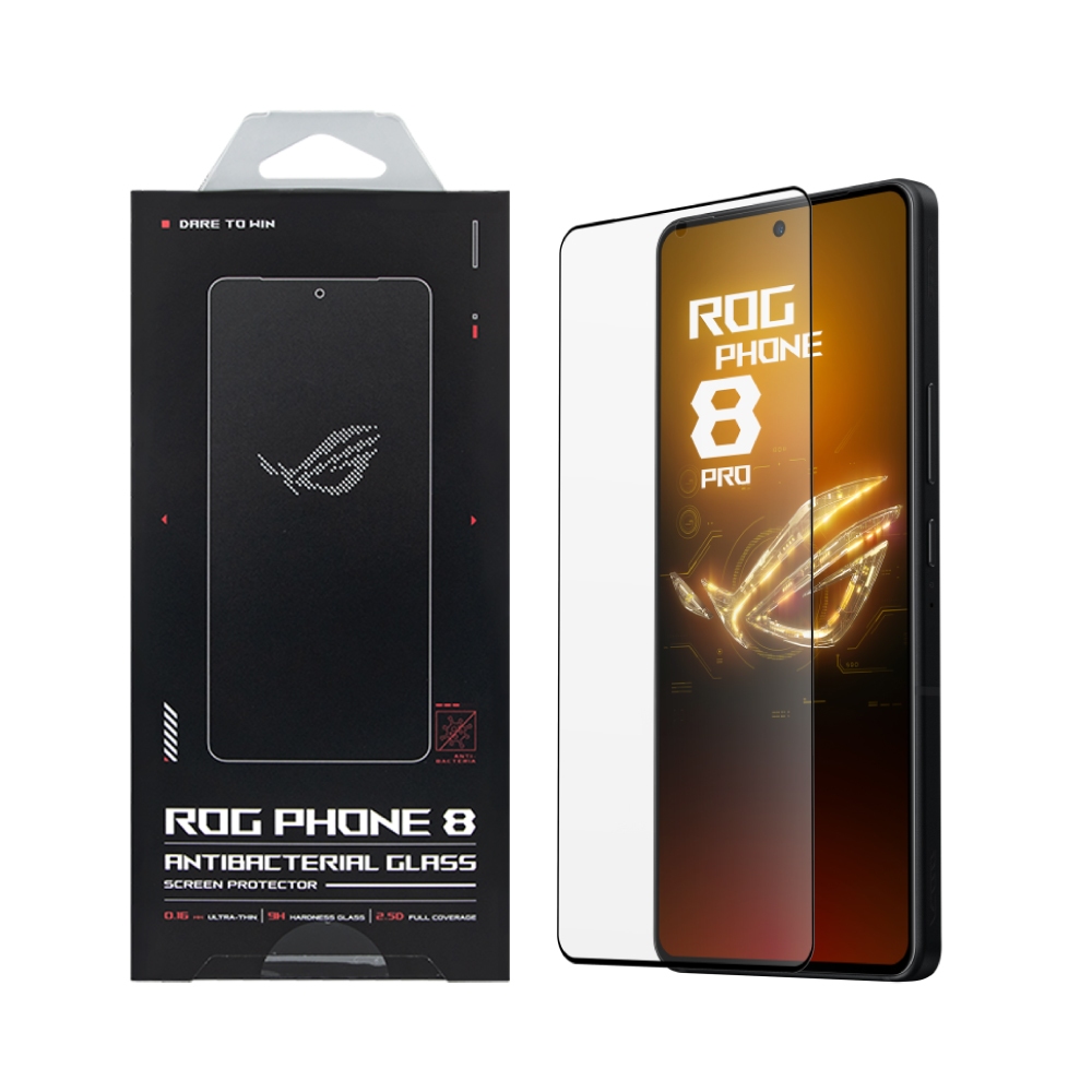 ASUS 原廠 ROG Phone 8/8 Pro系列 抗菌玻璃螢幕保護貼【盒裝】AY2402