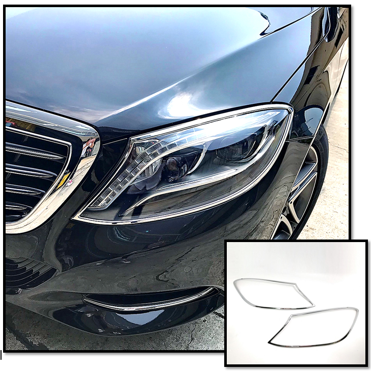 圓夢工廠 Benz 賓士 S W222 S600 S63 S65 2013~2017 改裝 鍍鉻 車燈框 前燈框 飾貼