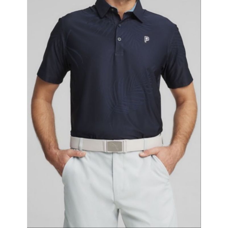 全新 PUMA GOLF 高爾夫球衫 短袖Polo衫 PTC聯名款 緹花 海軍藍 時尚玩色