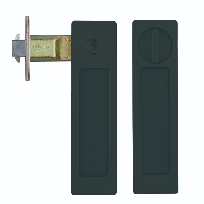 EZSET 東隆日式推拉門鎖 JS60900崁入式戶引手鉤鎖 ．房間用消光黑 ．3支扁匙