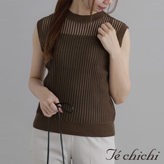 Te chichi 直條紋透膚設計針織背心(FC33L2C0680)