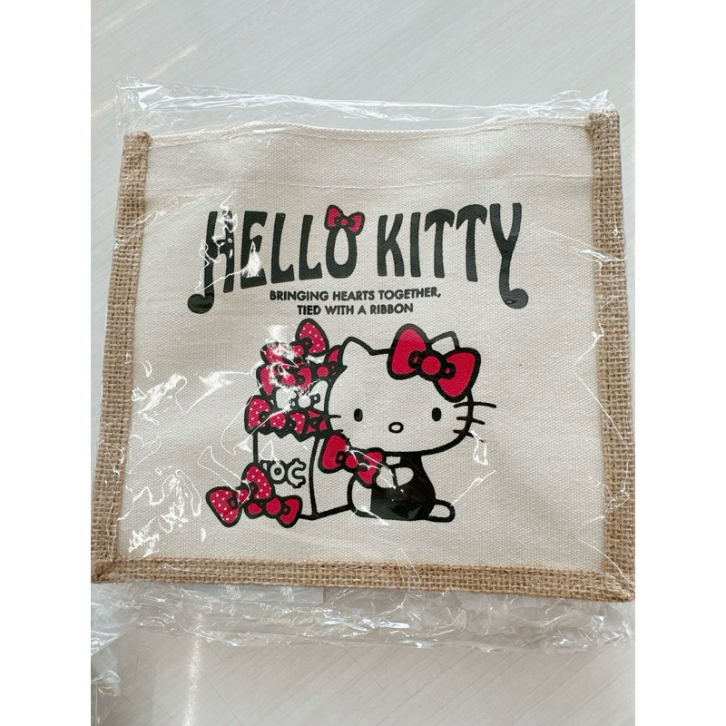 💕Hello Kitty 麻布手提袋（蝴蝶結款）酷洛米麻布手提袋-粉愛熱線款【全新現貨】