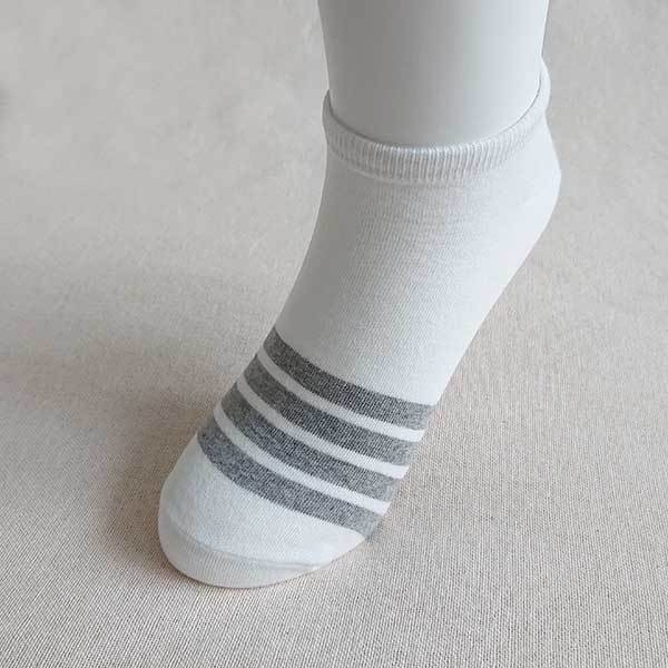 男生襪子 白襪子 純棉 踝襪 粗條紋 後跟條紋 透氣 吸汗 舒適 韓國襪 海海倫HHL