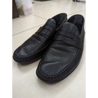 Bally 黑色真皮免綁帶上班皮鞋 羊皮黑色休閒皮鞋 us8.5號 9號