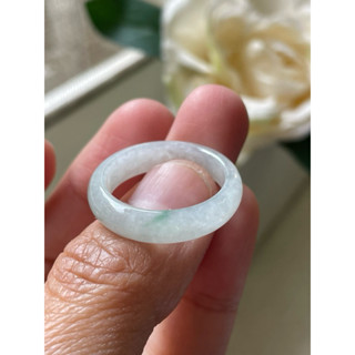 內徑20，國際戒圍18，no14，玉到愛，冰白翡帶金絲綠翡翠戒指（戒圈），完美無紋，保證緬甸玉A貨翡翠
