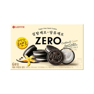 韓國 LOTTE 樂天 zero 無糖 香草巧克力夾心餅乾 288g/6條/盒 OREO 奧利奧 現貨