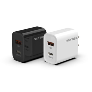 POLYWELL PD雙孔快充頭 20W Type-C充電頭 充電器 豆腐頭 適用於蘋果iPhone 寶利威爾