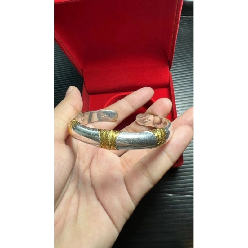 龍婆耶 老款 竹節手鐲🇹🇭佛曆2547(西元2004) 已包金，純銀小號女款🥰| 🐘泰厲害佛牌🐘