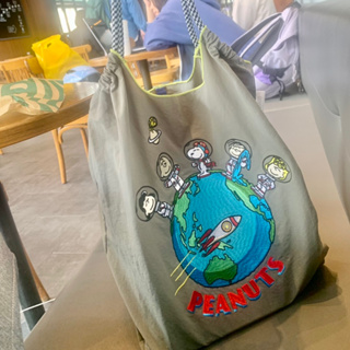 【現貨 出口日本尾貨】Ball & Chain snoopy手提包 日本聯名手提包 刺繡 肩背包 地球 側背包 旅遊包