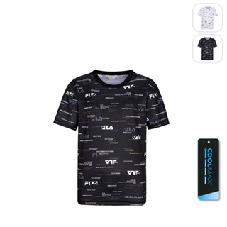 【FILA】男性 短袖 吸濕排汗 運動圓領T恤-黑色 1TEX-1702-BK