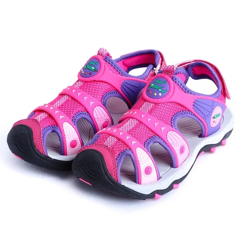 【維玥體育】 母子鱷魚 童款 兒童護趾運動涼鞋 BAL6085 粉紅