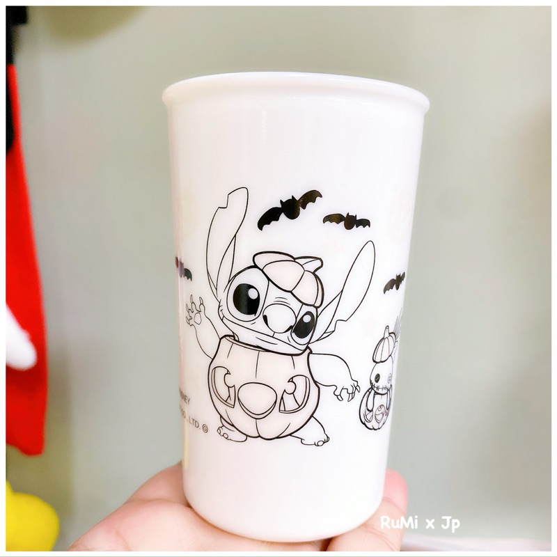 🩵日本東京迪士尼 萬聖節 南瓜 史迪奇 阿醜 醜丫頭 水杯 杯子 咖啡杯 玻璃杯［小悅虎日貨🐯］