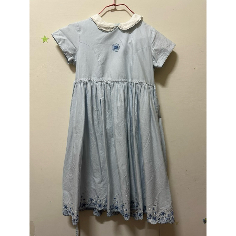 IVY HOUS 常春藤童裝水藍色綁帶洋裝 尺寸12 約140-150公分穿