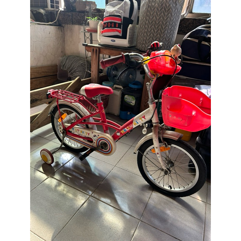 二手 Hello Kitty 單車 K-TY16RD 16吋單速音樂兒童腳踏車-白紅 （限高雄左營自取）