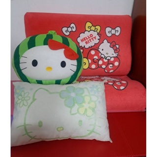 Hello Kitty 乳膠枕一對 可愛綠西瓜 抱枕靠枕靠墊