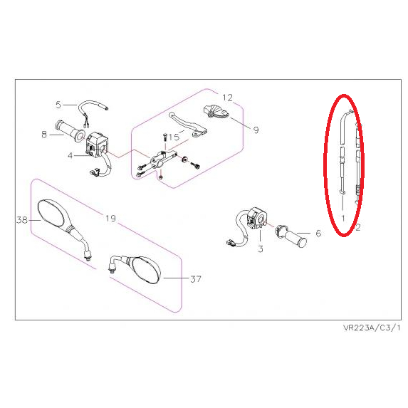 材料王⭐哈特佛 VR223.VR 223 原廠 油門線.加油線