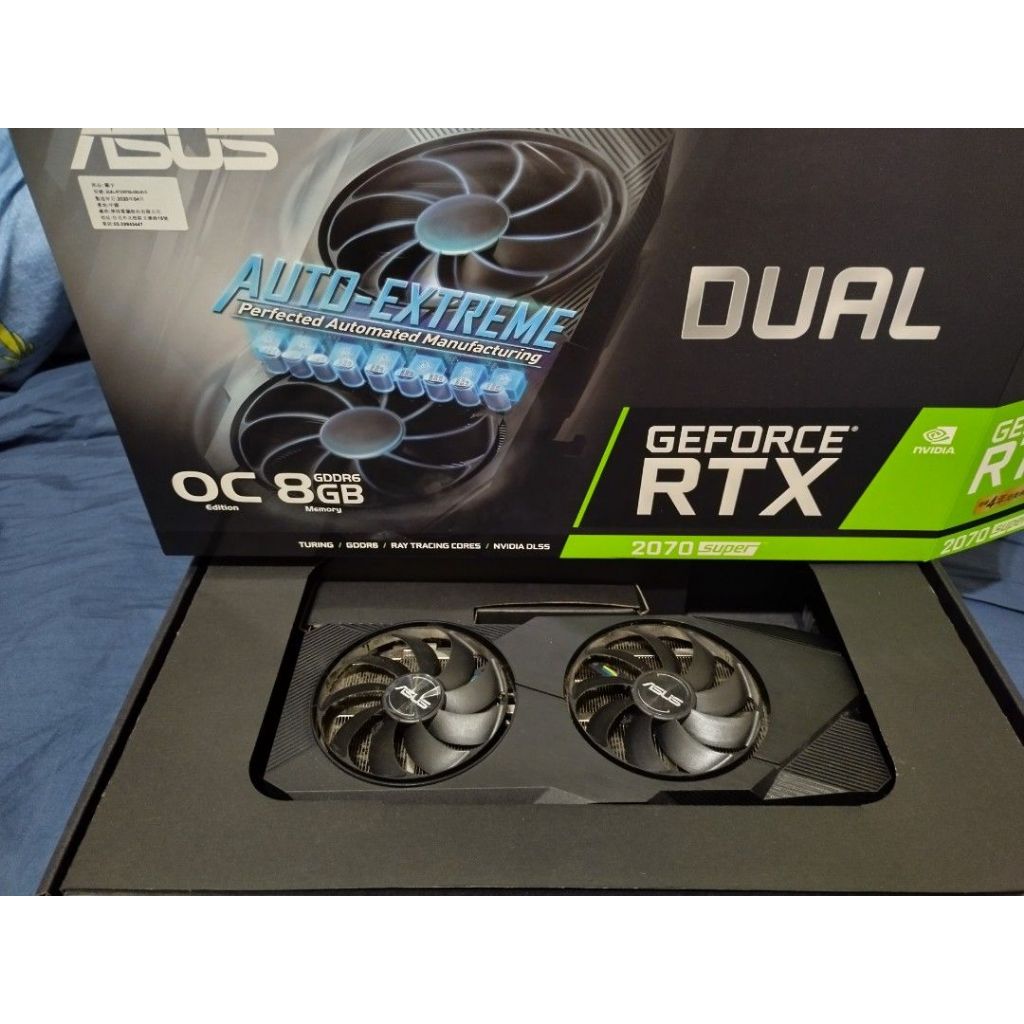 ASUS 2070s 顯示卡 8G DUAL-RTX2070S-O8G-EVO