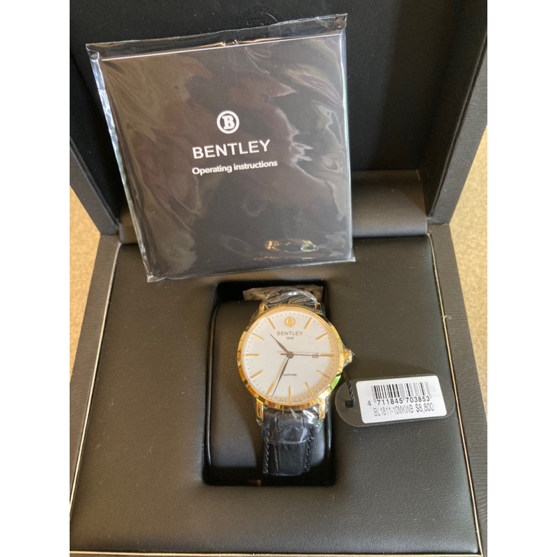 【全新】BENTLEY賓利手錶 德國製造/壓紋真皮手錶 送禮 自用 標價$8800