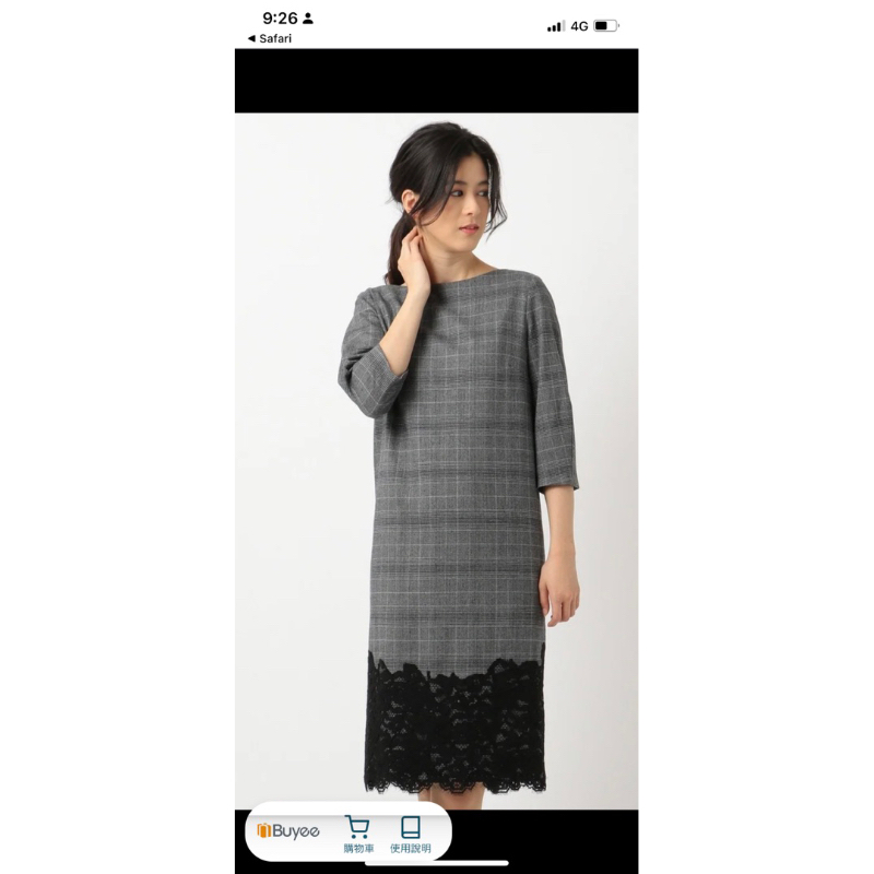 日本🇯🇵品牌 iCB 羊毛針織滾蕾絲裙擺 洋裝