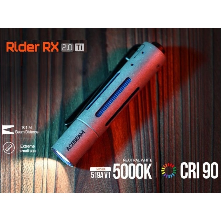 【電筒發燒友】ACEBEAM Rider RX 2.0 Ti 鈦合金 700流明 CRI90 AA EDC 手電筒
