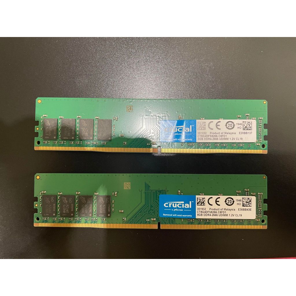 美光 Crucial DDR4-2666 8GB X2(兩隻合售)