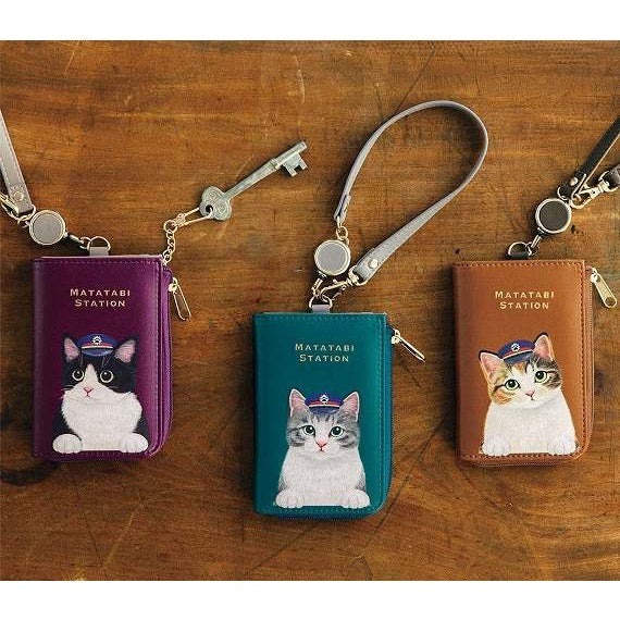 【你好貓】日本 YOU+MORE 貓部 貓咪伸縮票卡夾｜零錢 鑰匙 悠遊卡 卡套 證件套夾 識別證