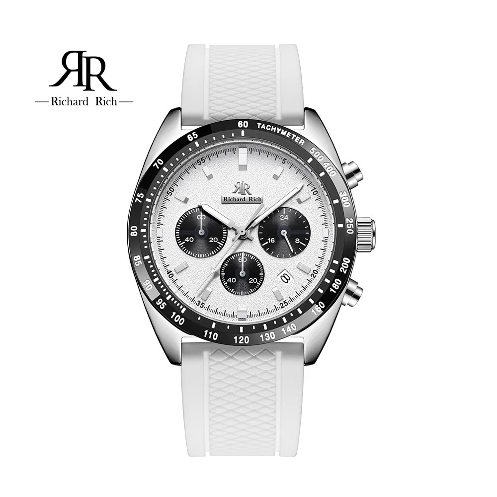 【嘉悅｜宜蘭實體門市】德國品牌 🇩🇪 Richard Rich 19代-星際霸主系列 隕石面矽膠腕錶-純白