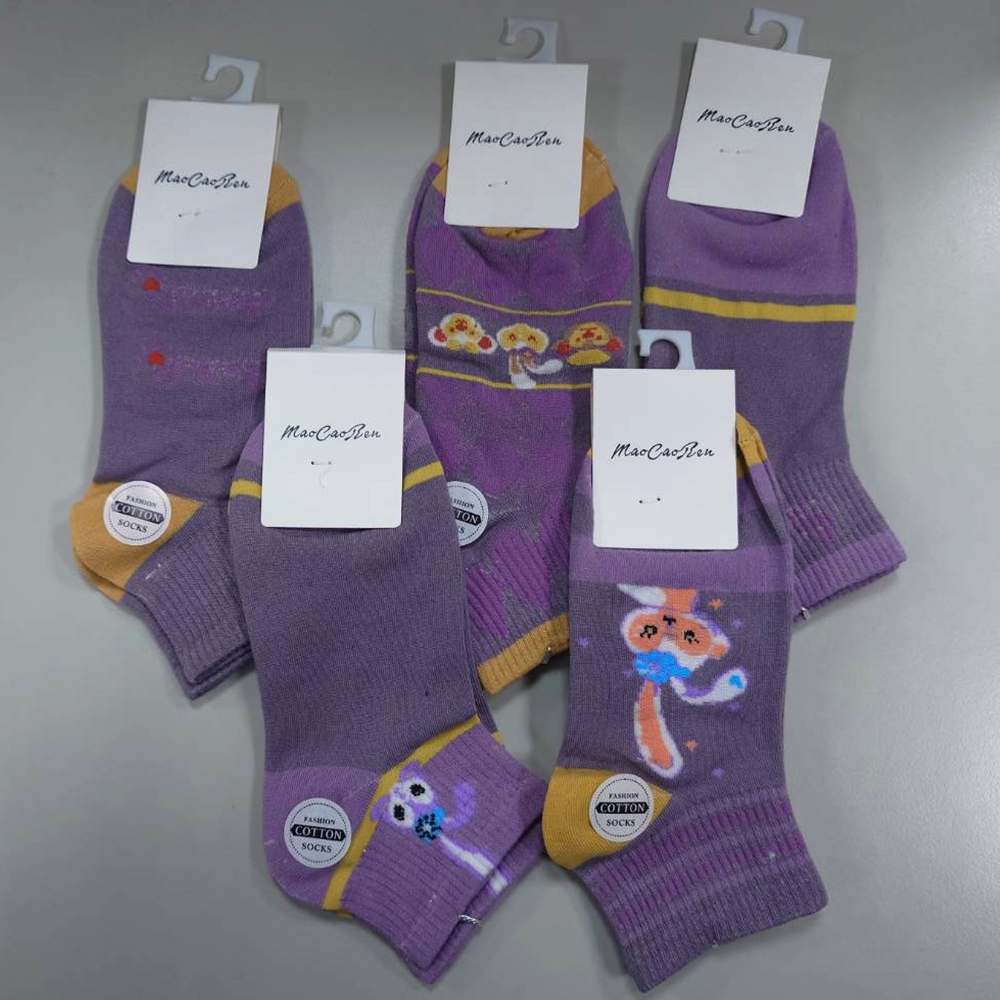 【Wonderland】夢幻紫色系100%純棉日系短襪