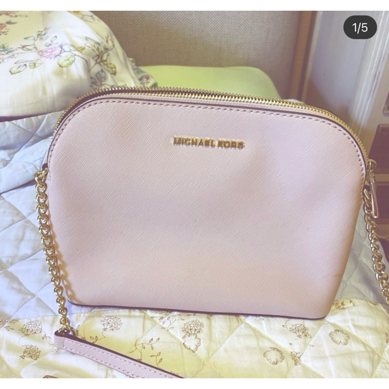 Michael Kors 粉色貝殼包 (9成9新）