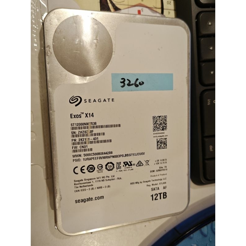 超低時數 稀有大容量釋出 12TB 專業NAS硬碟   SATA 3.5吋  Seagate  EXO No.1