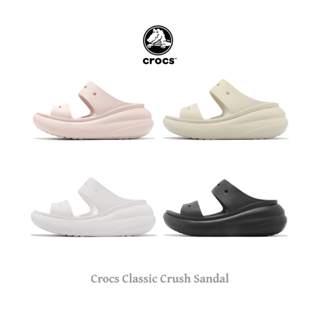 卡駱馳 Crocs Classic Crush Sandal 泡芙涼鞋 拖鞋 厚底增高 男鞋 女鞋 黑 白 任選 ACS
