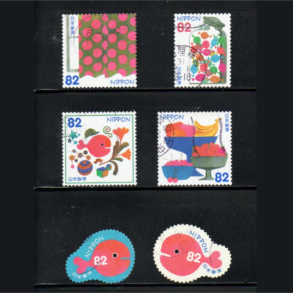 日本郵票🇯🇵 2017年 繪本的世界 第1集：小金魚逃走了 銷戳票 郵票（已蓋銷使用，6張不成套）