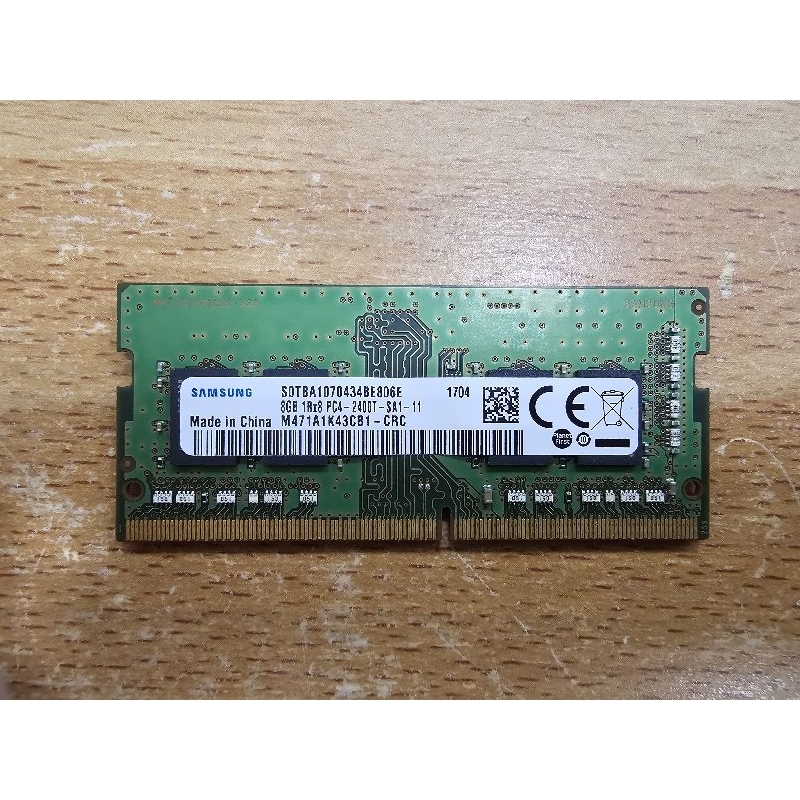 DDR4 Samsung 三星 8GB 1Rx8 PC4-2400T-SA1-11