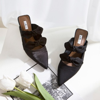 FAIR LADY 優雅小姐 時髦扭結穆勒低跟鞋 黑色 (402595) 低跟鞋 穆勒鞋