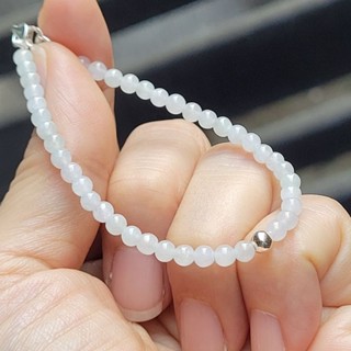 嗨，寶貝銀飾珠寶* 翡翠飾品☆925純銀 保證緬甸玉A貨 小清新 冰種三彩 白翡 綠翡 黃翡翡翠 銀珠手鍊 珠鍊☆小米珠