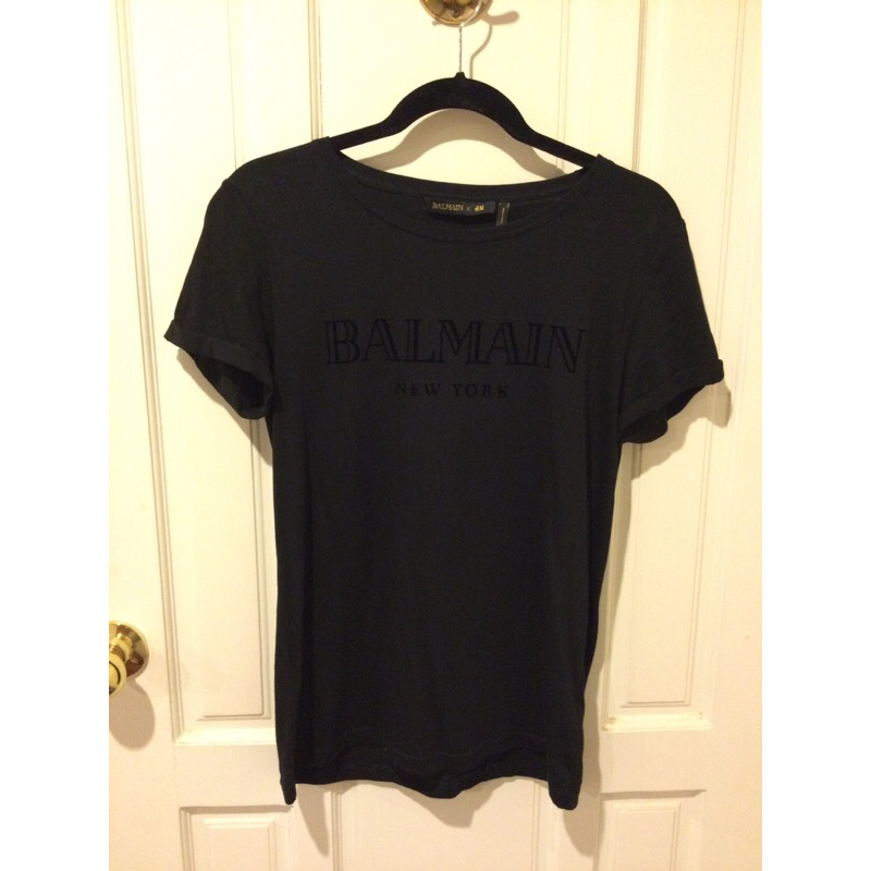 [二手]  正品 BALMAIN X H&amp;M 限量聯名款 T恤 圓領 短袖T恤 女上衣 尺寸 S