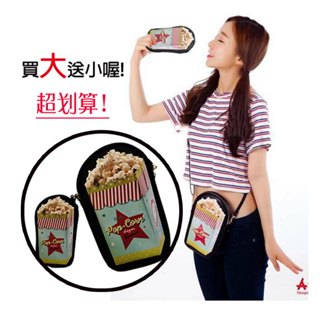 (買大送小) 韓國Ato8~模擬 摩卡咖啡 糖罐 漢堡 爆米花 可樂 斜揹包/零錢包1組 旅用包