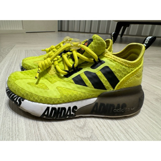 ADIDAS ZX 2K BOOST 螢光黃童鞋 16.5公分