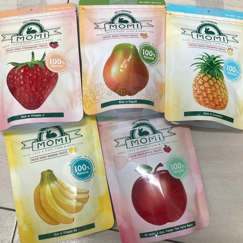 MOMI 摩米 水果凍乾 蘋果/香蕉/鳳梨/木瓜/草莓 15G