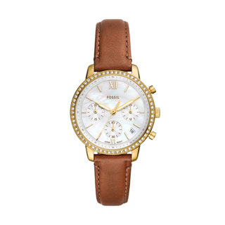 Fossil Neutra 復古女伶環鑽女錶 棕色真皮錶帶 36MM (ES5278)